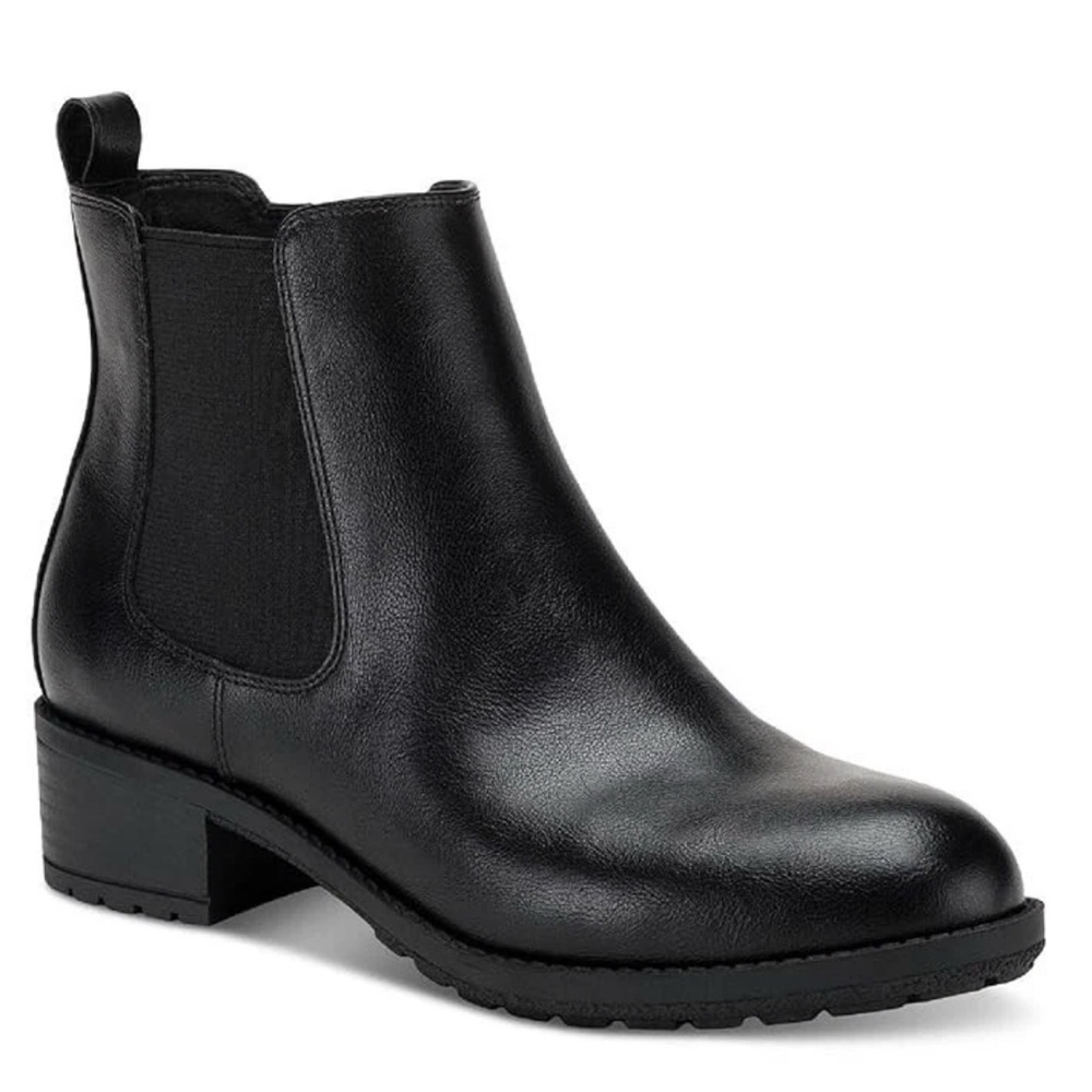 Style & Co. Womens 8.5 M Black Gladyy Faux Leather Zip Up Ankle Booties New